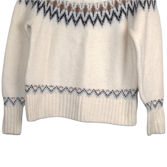 Artelier Nicole Miller Med Mock Neck Fair Isle Ribbed Knit Sweater Pullo… - Picture 5 of 11